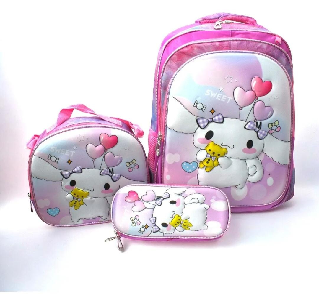 MOCHILA COMBO ESCOLAR CON LUZ CINNAMORROLL #244