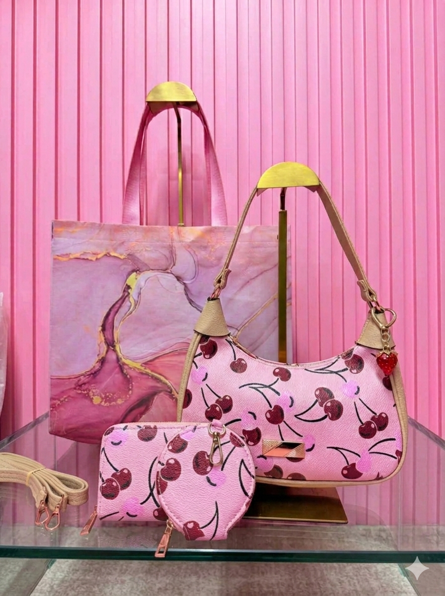 BOLSO TIPO NOLITA 3PZ PINK
