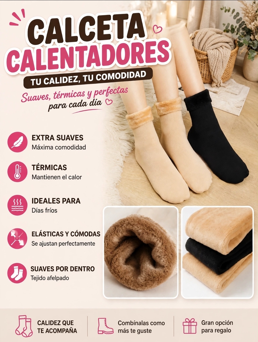 DECENA CALCETAS AFELPADAS