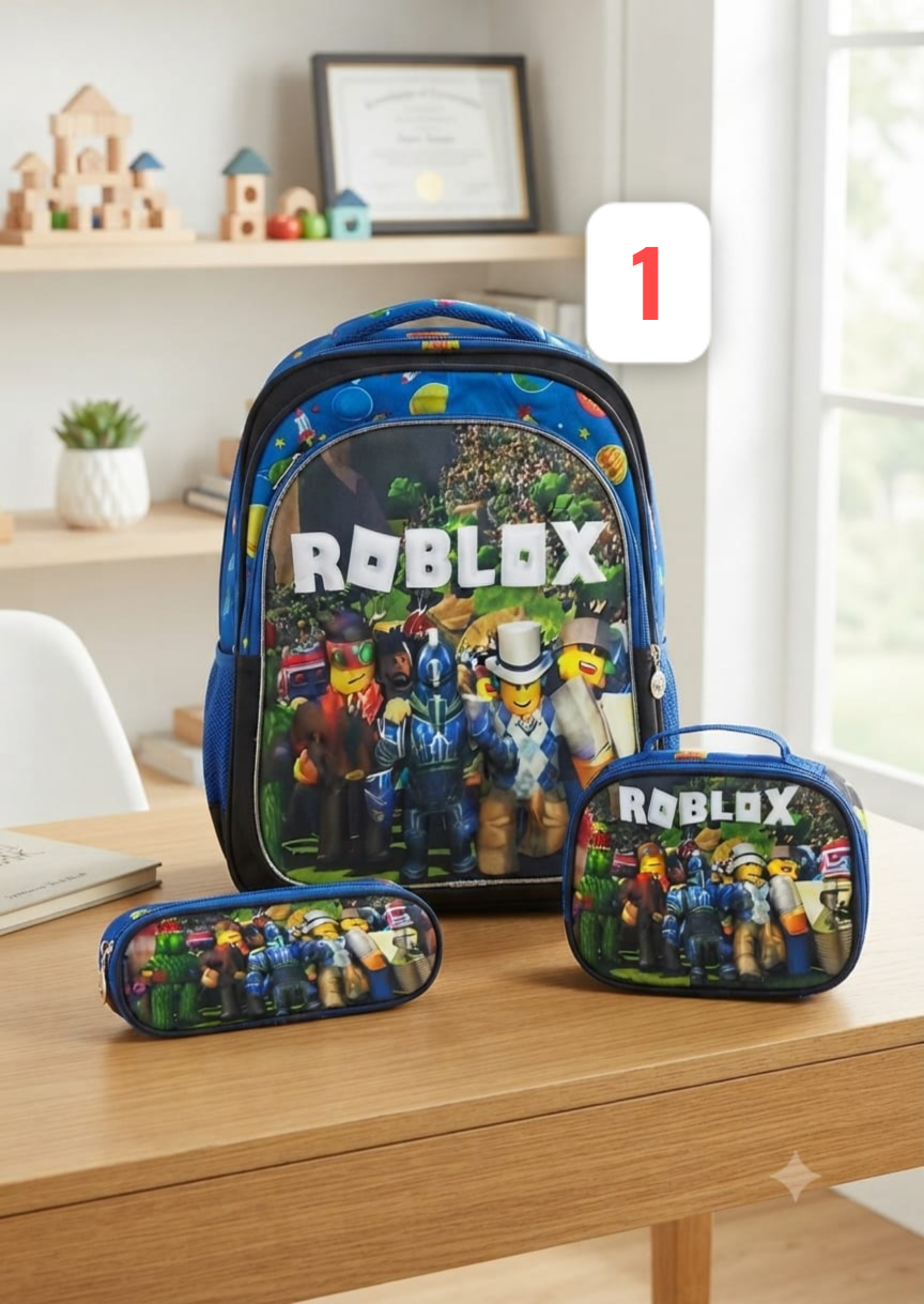 COMBO MOCHILA CON LUZ ROBLOX #302-2