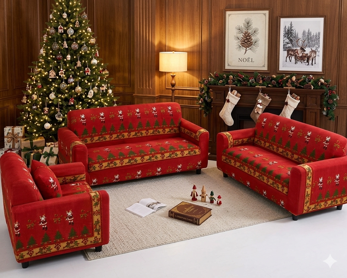 FUNDA ELASTICA SOFA NAVIDEÑO MOD.5