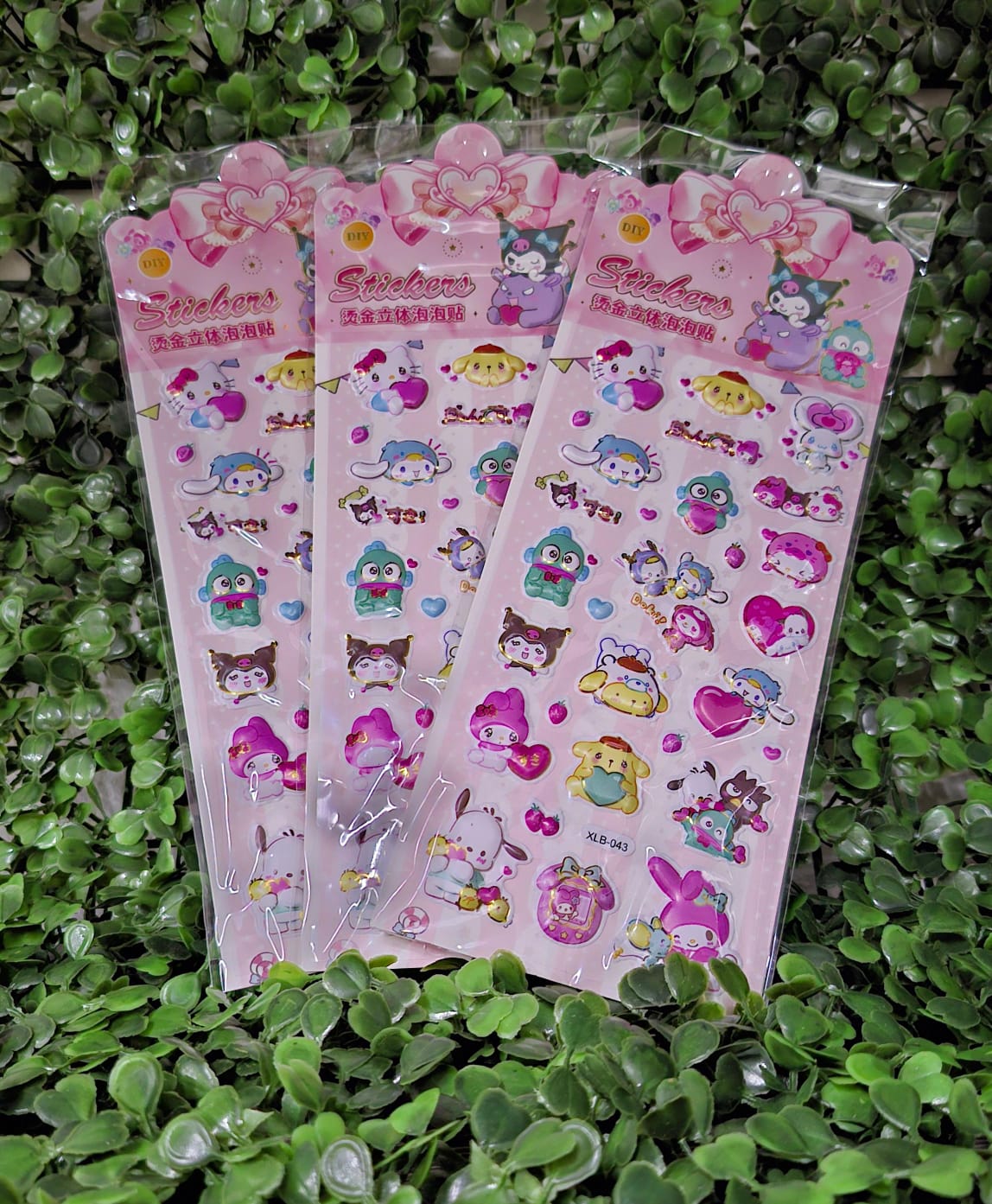 20PZ DE PLANTILLA STICKER CALCOMANIA SANRIO