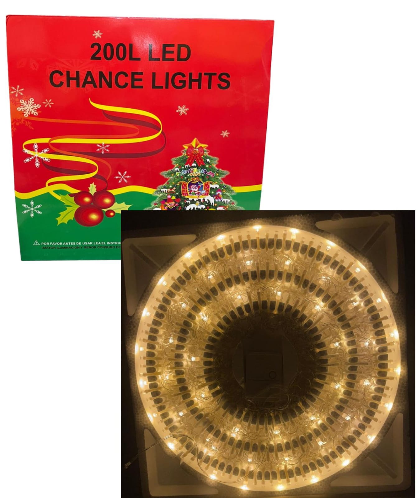 SERIE DE LUCES NAVIDEÑAS CHANCE LIGHTS  200 LED  AMARILLA