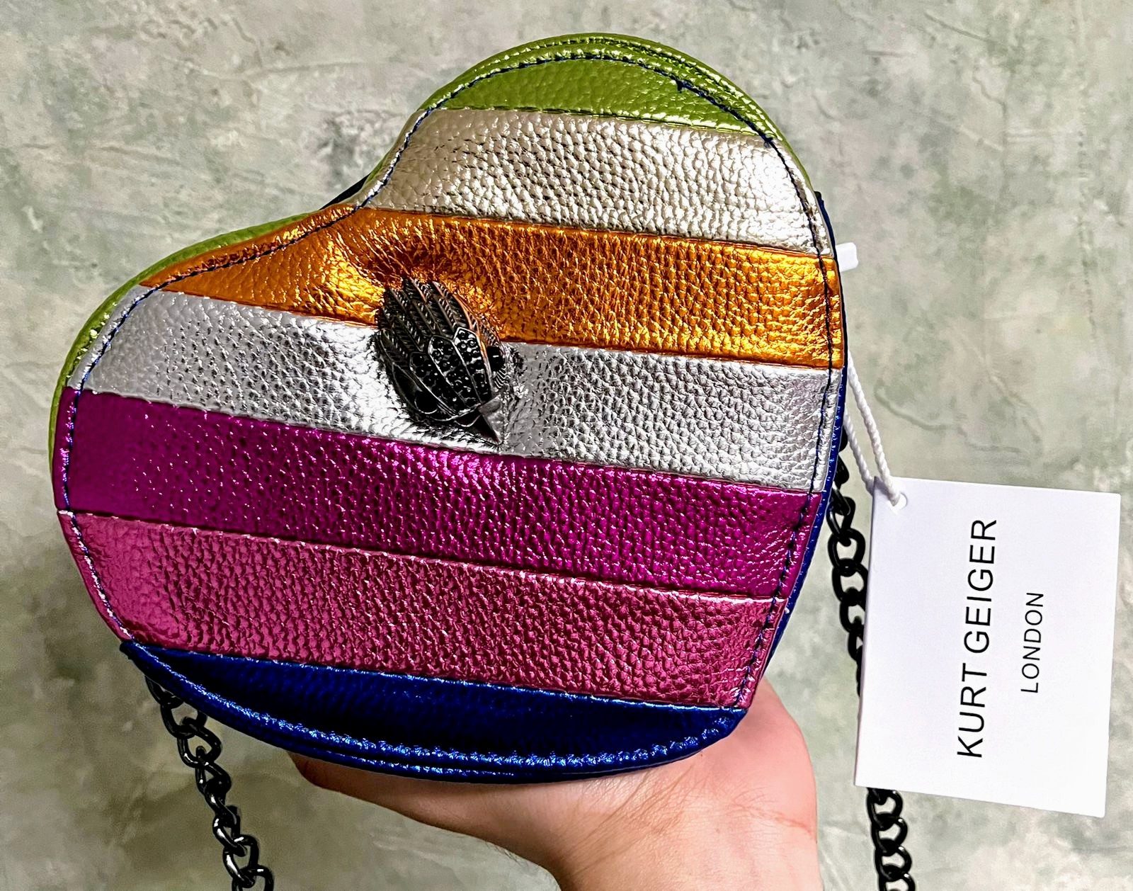 BOLSA CROSSBODY CORAZON TIPO KURT GEIGER