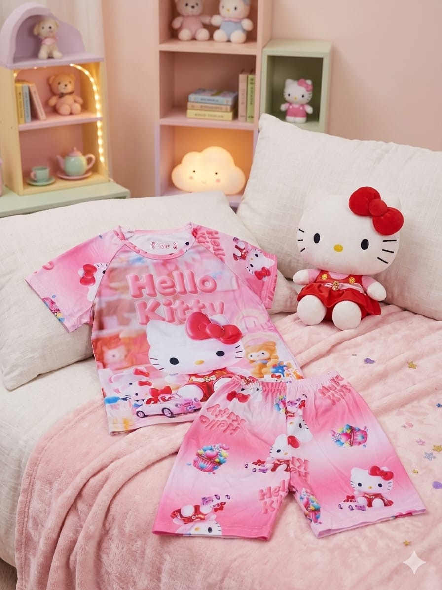 CONJUNTO PIJAMA SHORT NIÑO/NIÑA HELLO KITTY 18