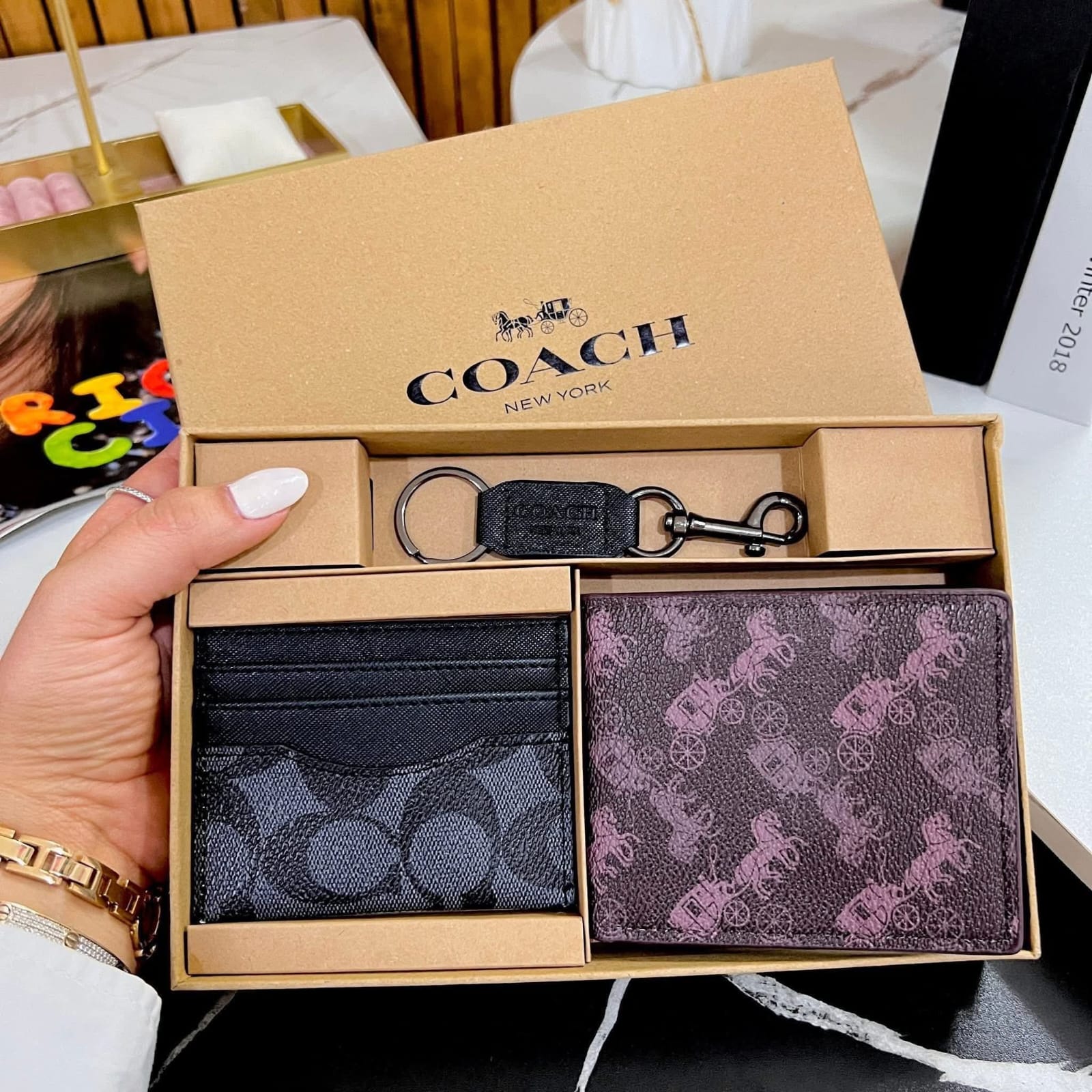 TRIO CARTERA COACH CABALLERO 8
