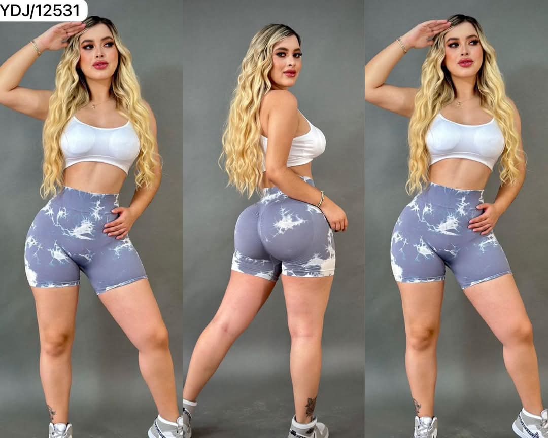 SHORT LYCRA TIE DYE #24G GRIS CLARO M