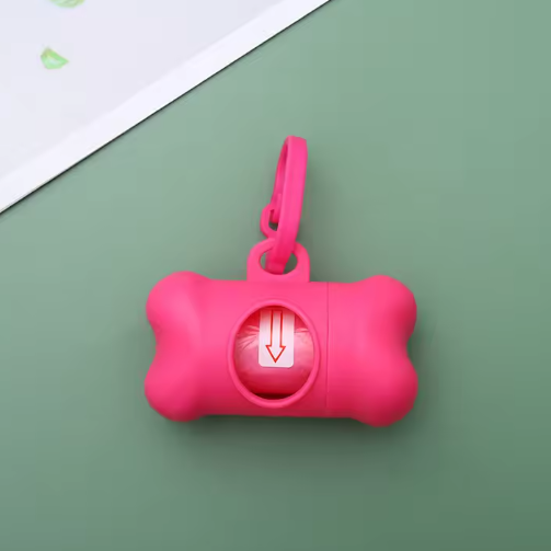 BOLSAS CON ESTUCHE PARA MASCOTAS ROSA