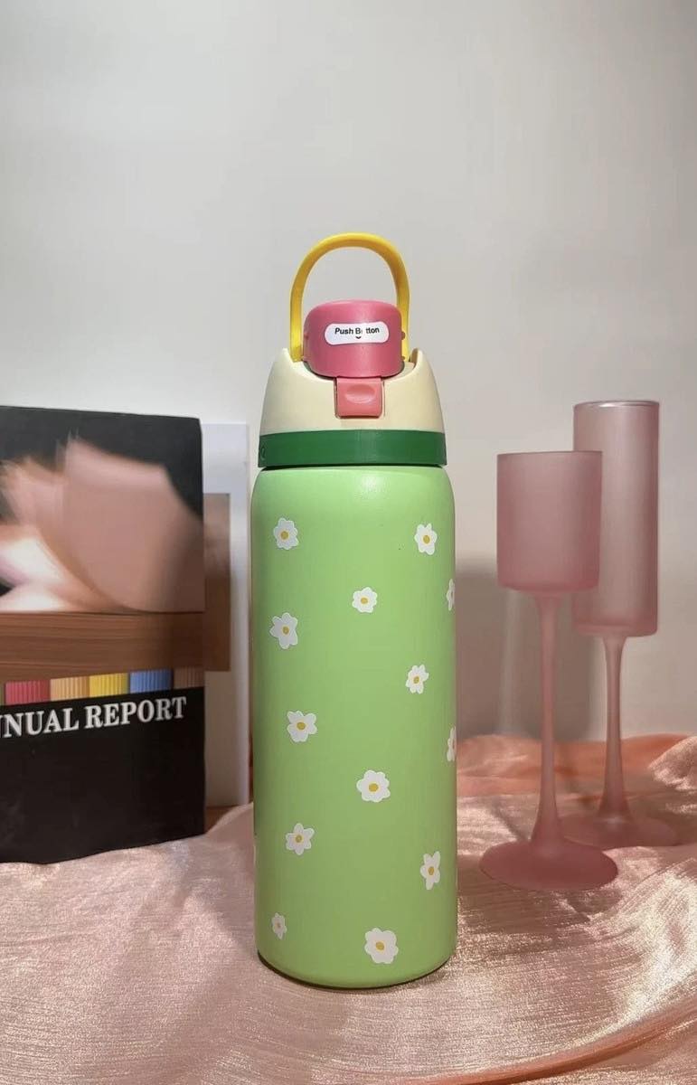 TERMO OWALA 32 oz VERDE LIMA/FLORES