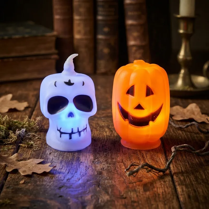 DOCENA ADORNOS HALLOWEEN CALAVAZA Y CALAVERA