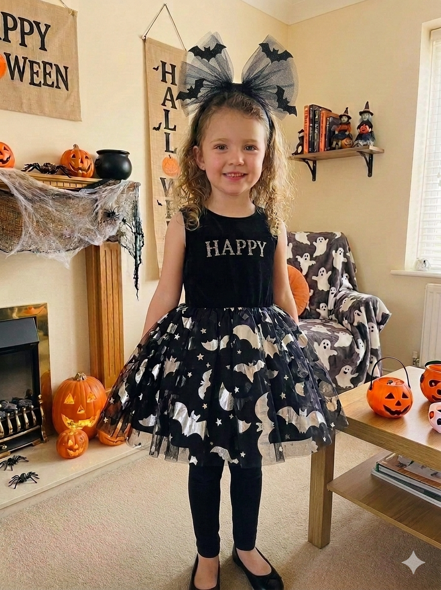 DISFRAZ HALLOWEEN DIADEMA Y TUTU MURCIELAGO