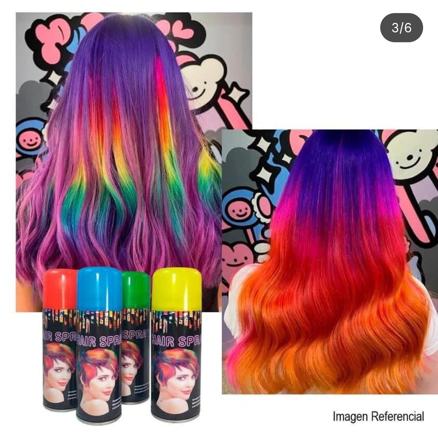 SPRAY DE COLORES PARA CABELLO
