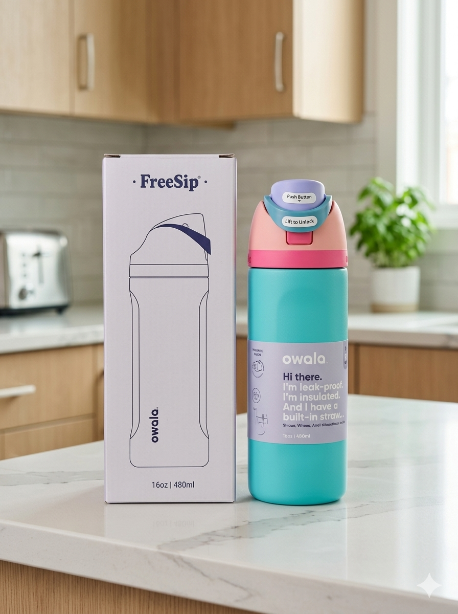 OWALA KIDS FREE SIP 16OZ AQUA/MELON