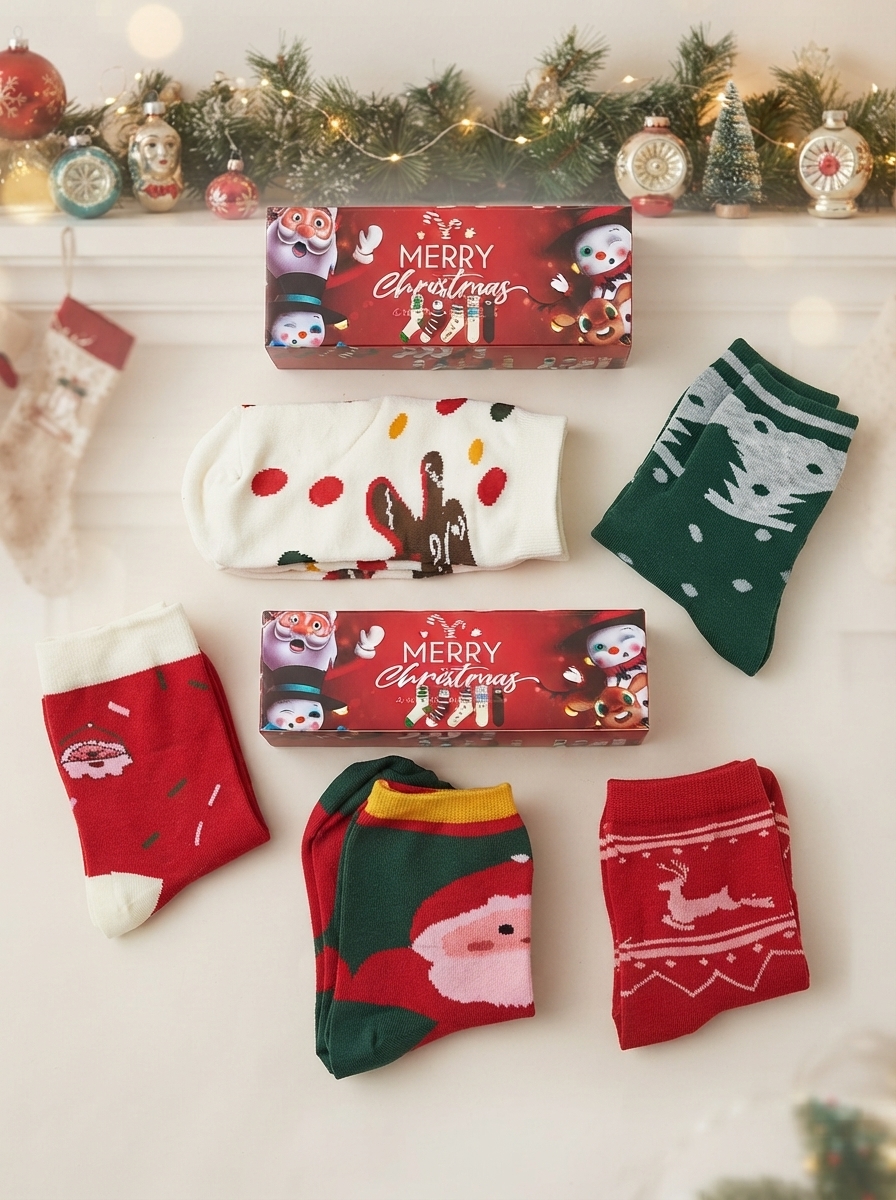 CALCETAS NAVIDEÑAS PACK DE 5 PARES