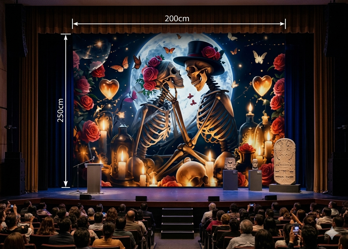 TELON HALLOWEEN DIA DE MUERTOS 200X250CM MOD.5