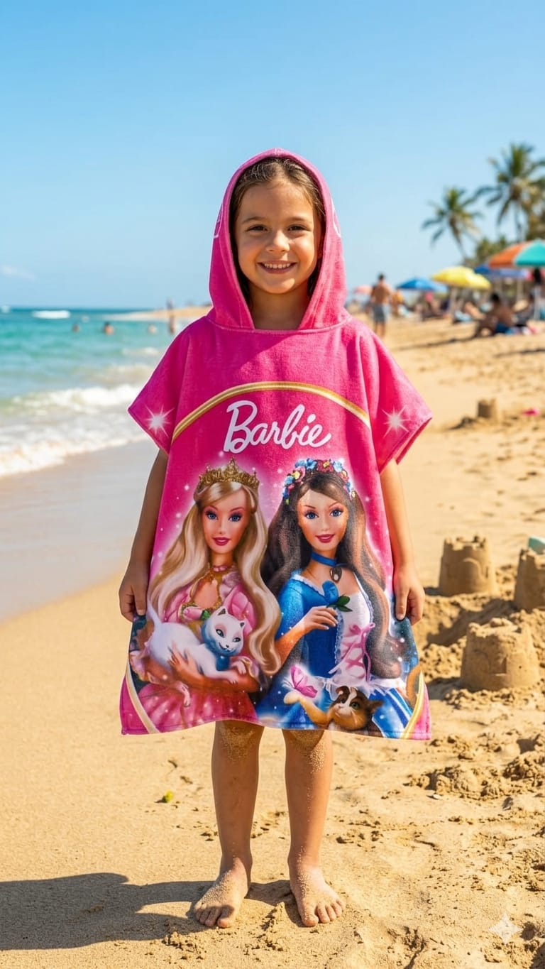 TOALLA PONCHO BARBIE