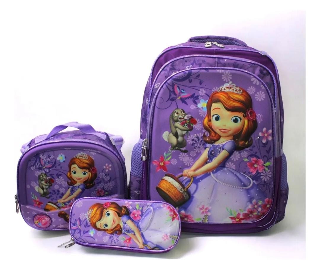 MOCHILA COMBO ESCOLAR CON LUZ PRINCESA SOFIA #244