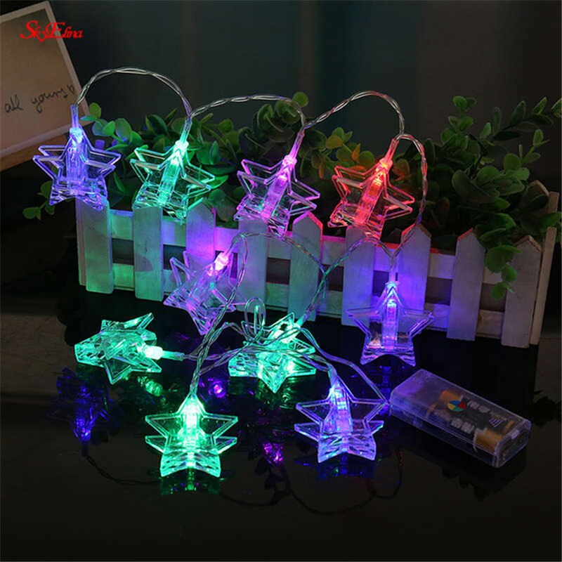 SERIE DE LUZ ESTRELLA CON CLIP COLORES 1.5M