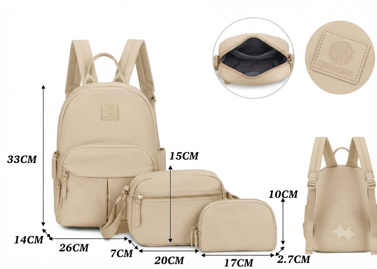 COMBO MOCHILA JUVENIL LISA BIEGE 2154