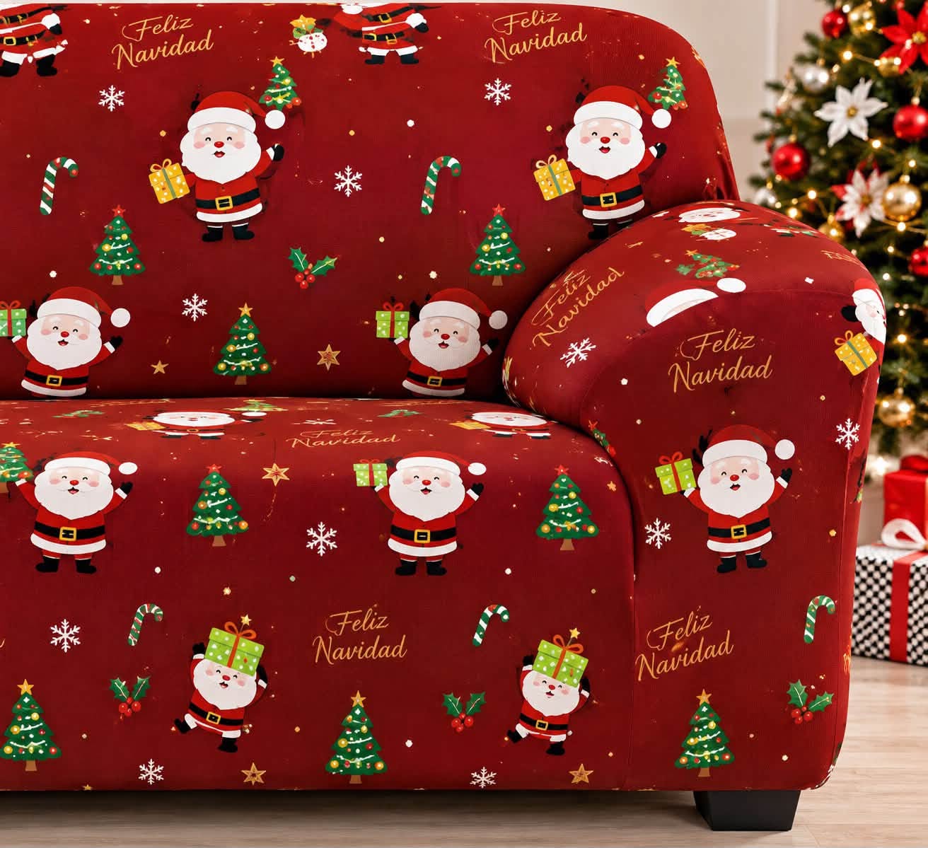 FUNDA ELASTICA SOFA NAVIDEÑO MOD.11