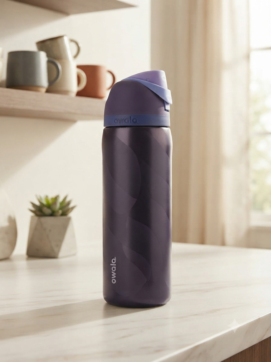 TERMO OWALA 32OZ (945ML) DISEÑOS TEXTURA MORADO OSCURO