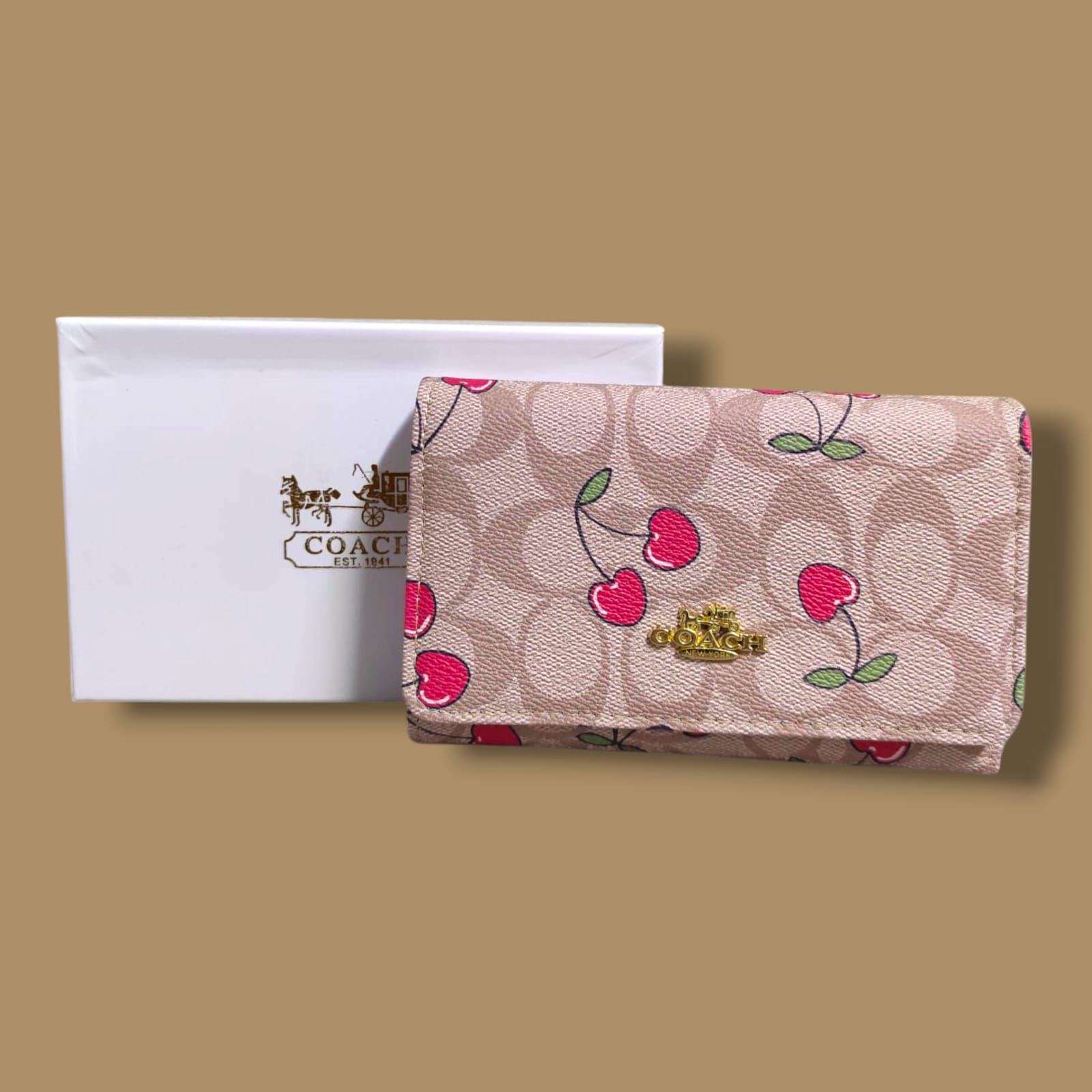 CARTERA BOLSO COACH HUESO CEREZA