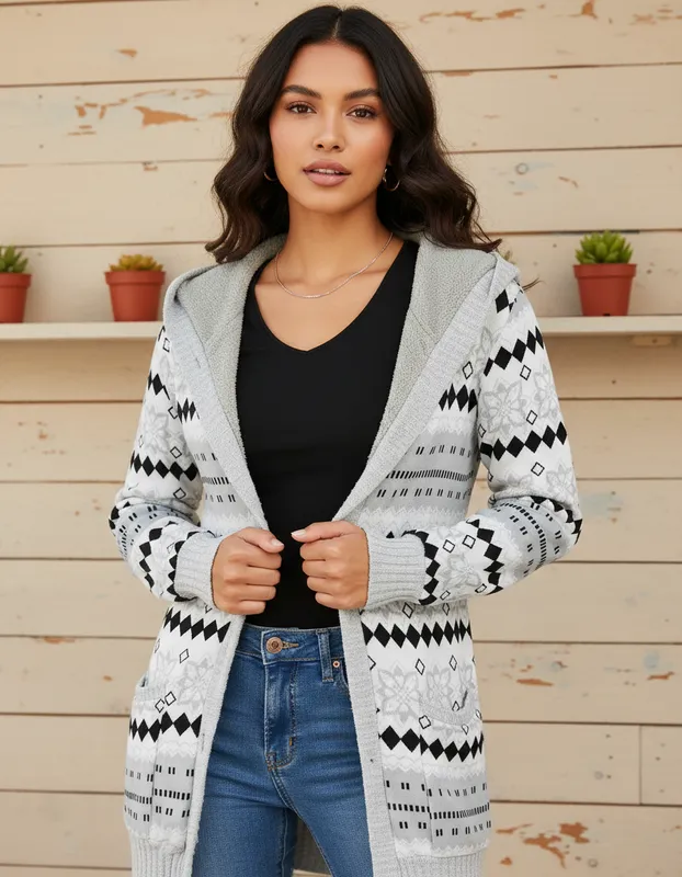 CARDIGAN GRIS SUETER AFELPADO