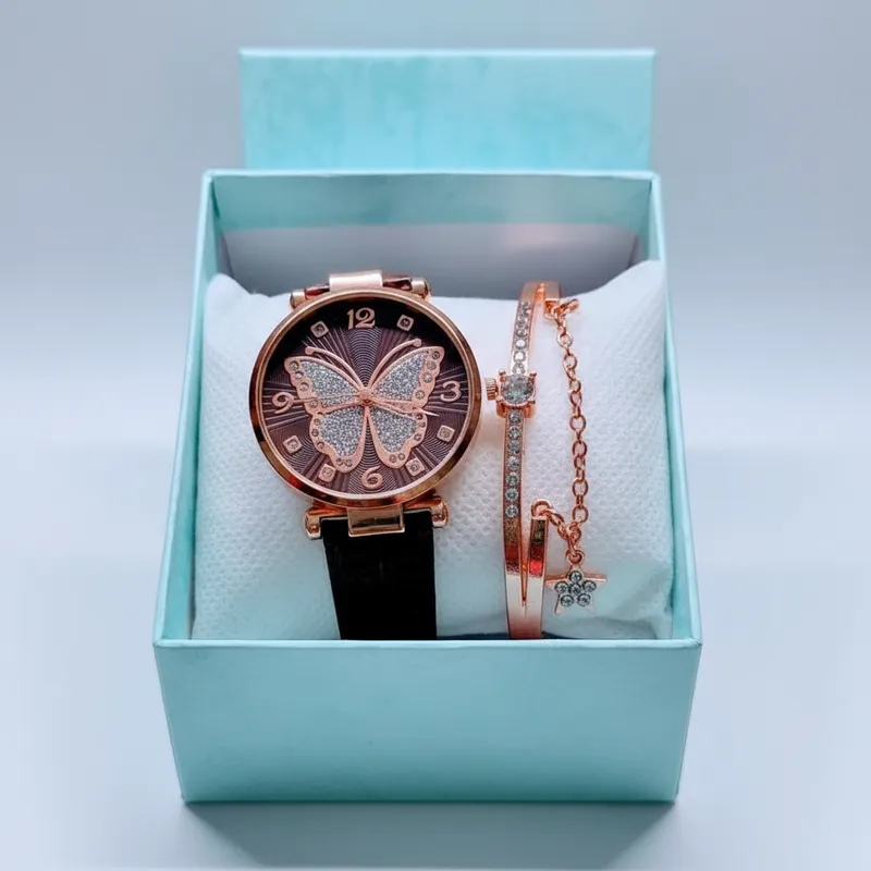 RELOJ MARIPOSA CON PULSERA CON DIJE