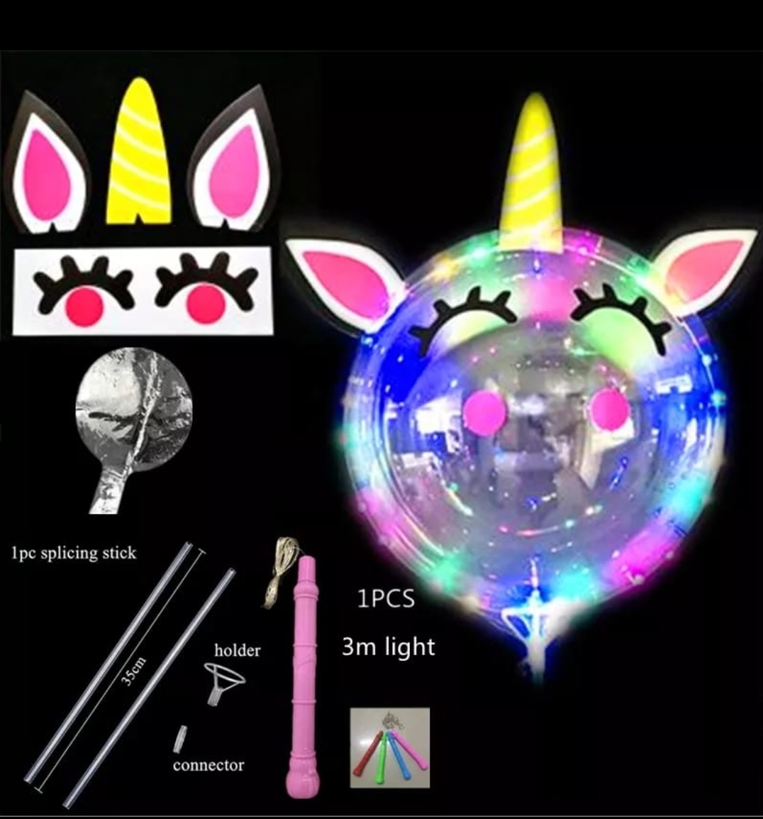 GLOBO LED DE UNICORNIO 12pz