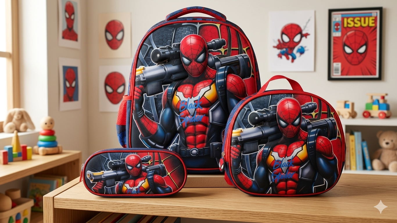 COMBO  MOCHILA PREESCOLAR SPIDERMAN #143-4