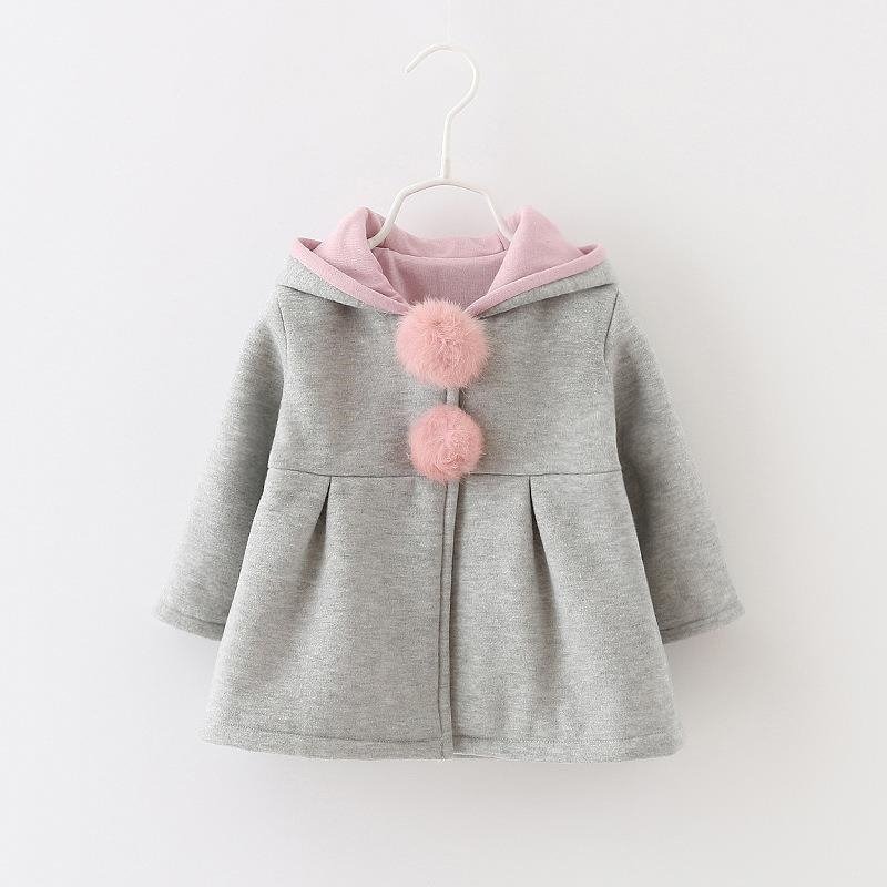 ABRIGO NIÑA CONEJITO GRIS 4-5