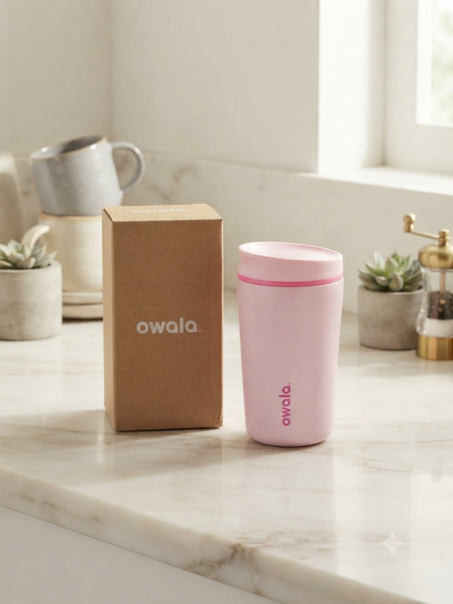 VASO CAFETERO 12OZ ROSA