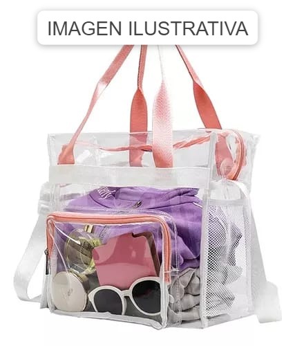 MALETIN TRANSPARENTE ROSA