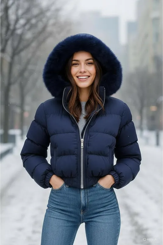 CHAMARRA PUFF AZUL MARINO S