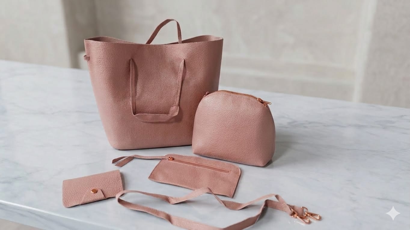BOLSA TOTE 4 PZ ROSA PALO