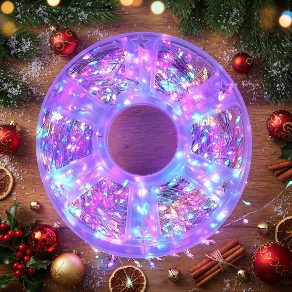 ROLLO DE 300 LUCES COLORES CABLE PLATEADO 10M(2708)