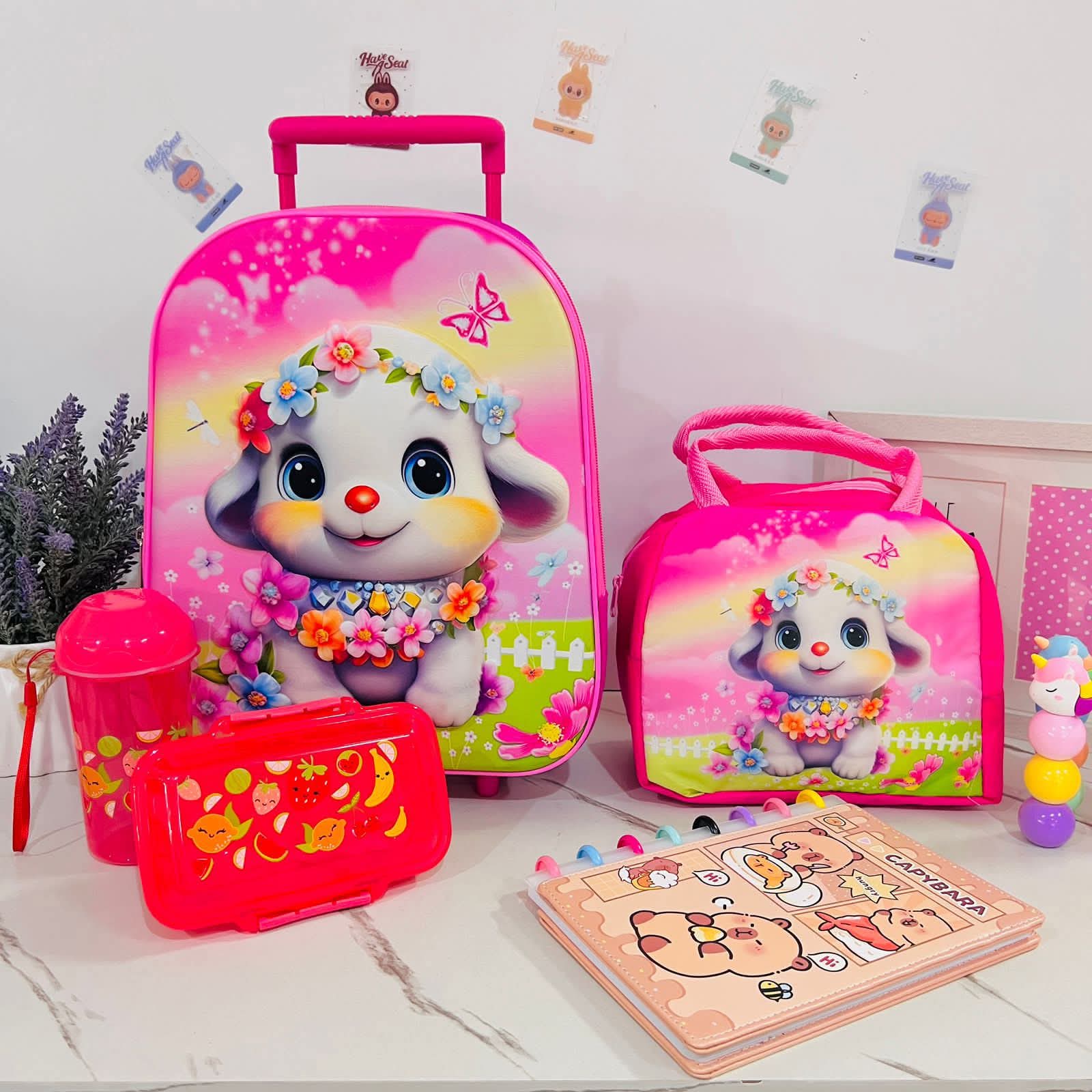 MOCHILA PRESCOLAR KINDER COMBO 5 PIEZAS