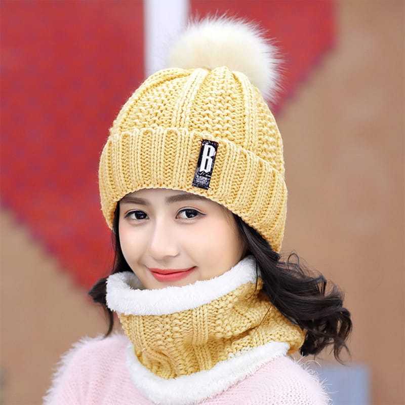 SET GORRO Y BUFANDA DAMA BEIGE