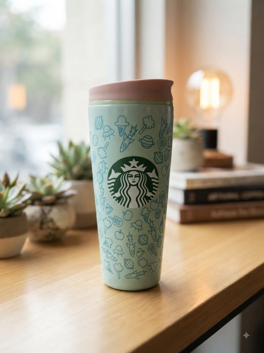 VASO CAFETERO STARBUCKS 20OZ DISEÑOS GRIS AZULADO