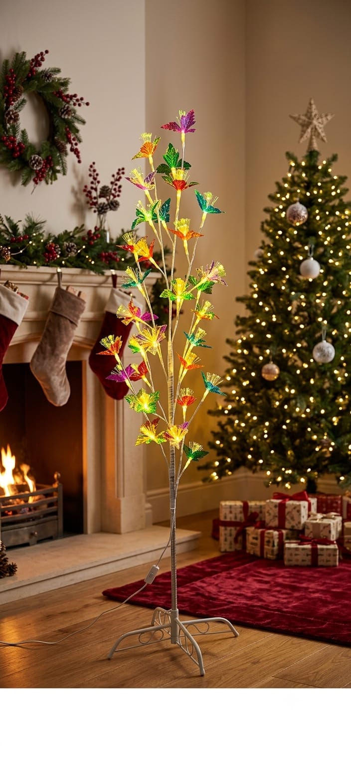 ARBOL CON LUZ LED AMARILLA FLORES TORNASOL 135CM