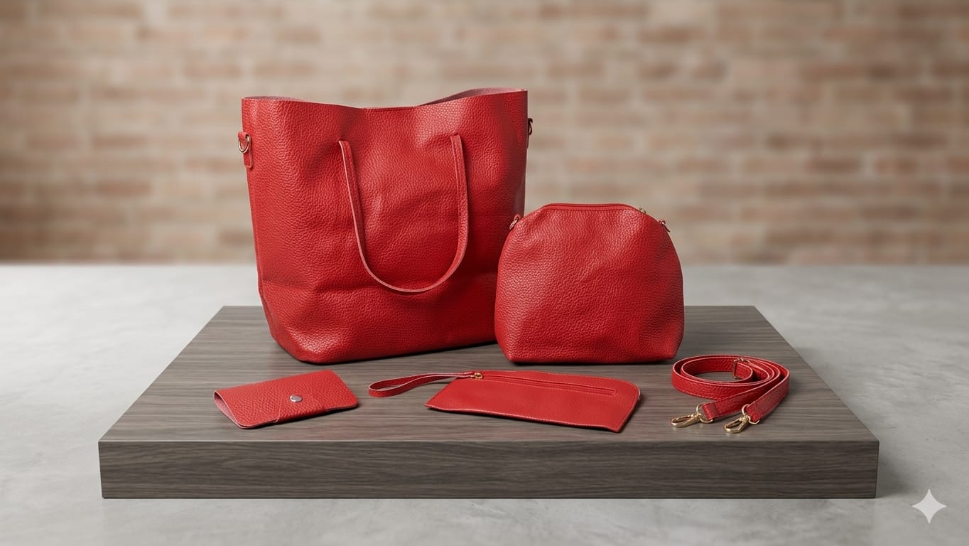 BOLSA TOTE 4 PZ ROJA