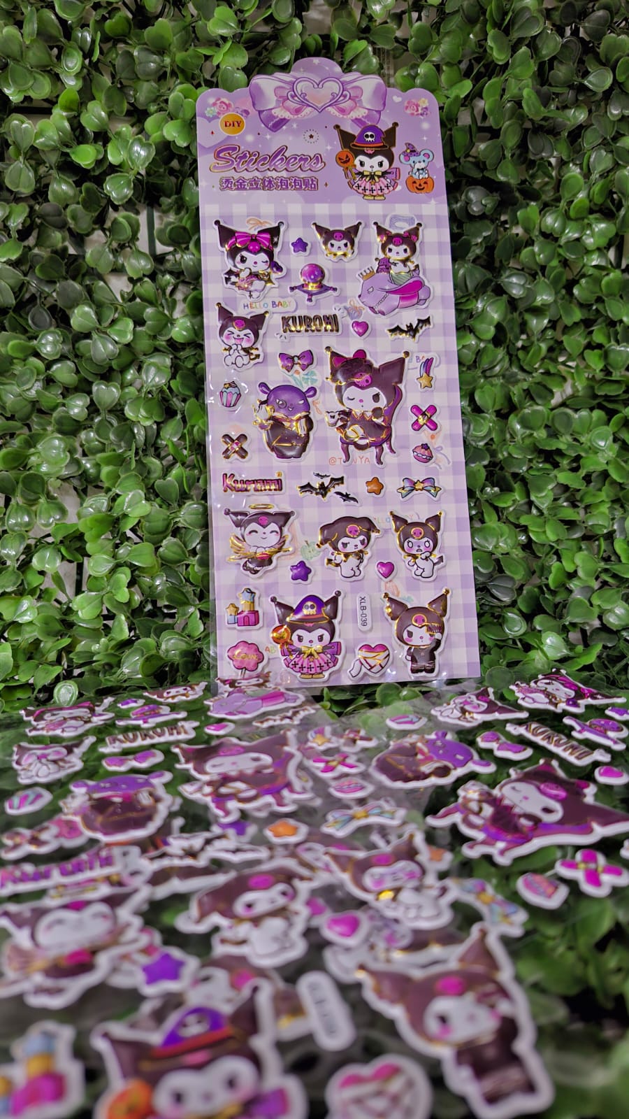 20PZ DE PLANTILLA STICKER CALCOMANIA KUROMI