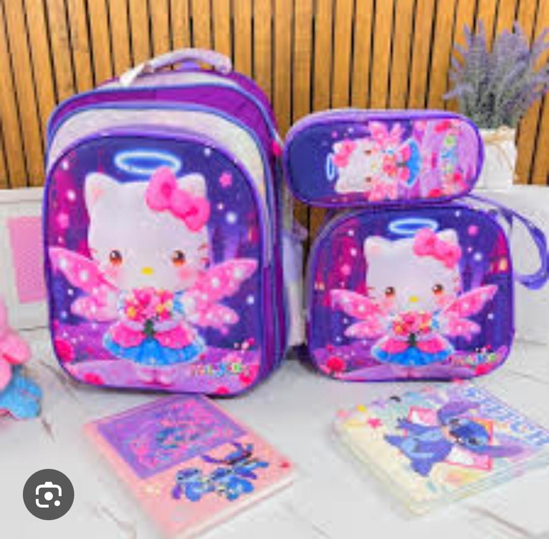 MOCHILA COMBO ESCOLAR CON LUZ HELLO KITTY #559