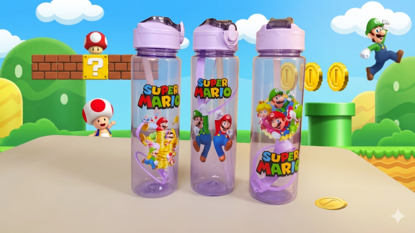 BOTELLA MARIO BROS MORADA