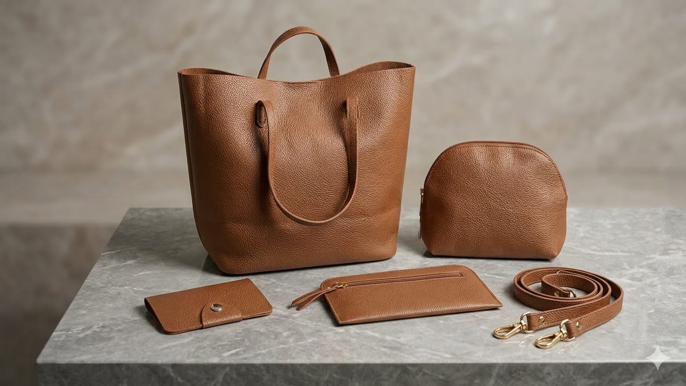 BOLSA TOTE 4 PZ CAFE
