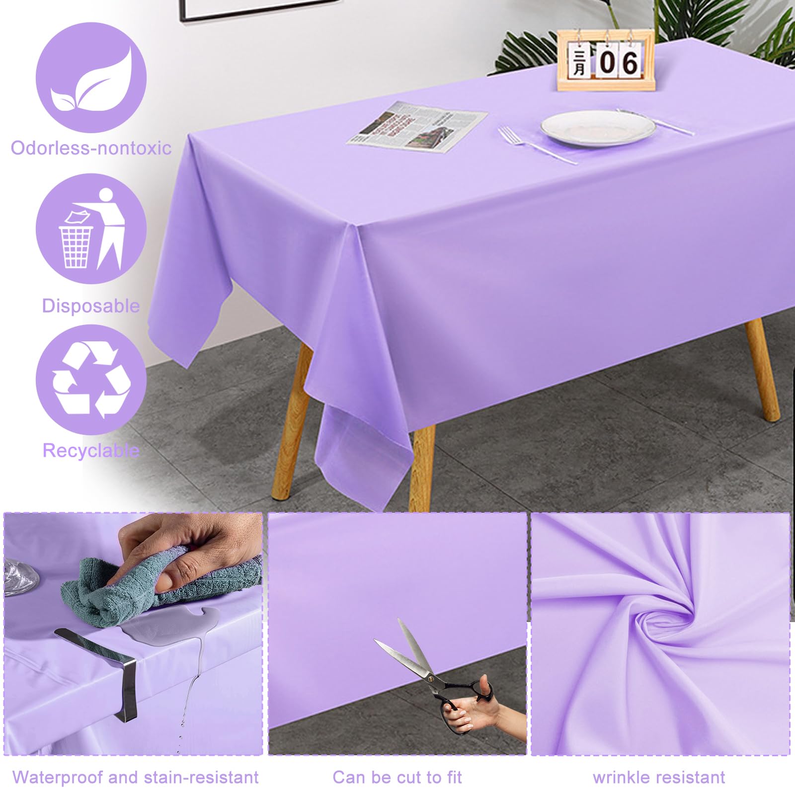 MANTEL DE PLASTICO 137X183CM MORADO