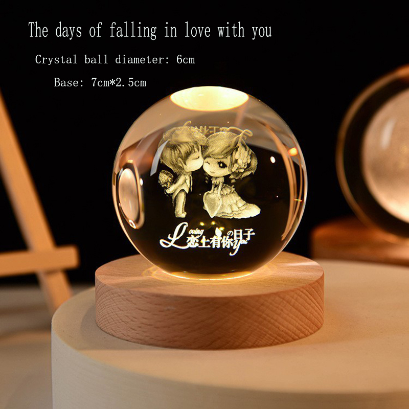 LAMPARA BOLA DE CRISTAL 6CM ENAMORADOS