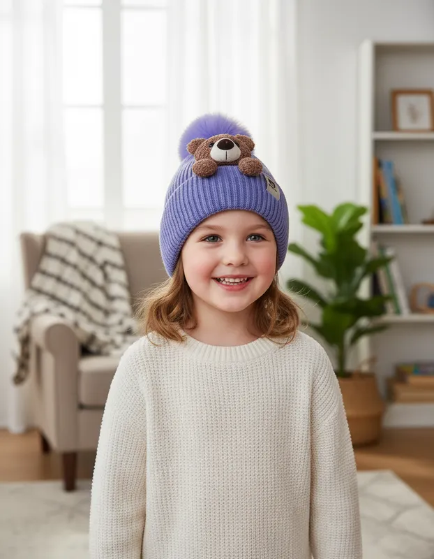 GORRO DE OSITO MORADO