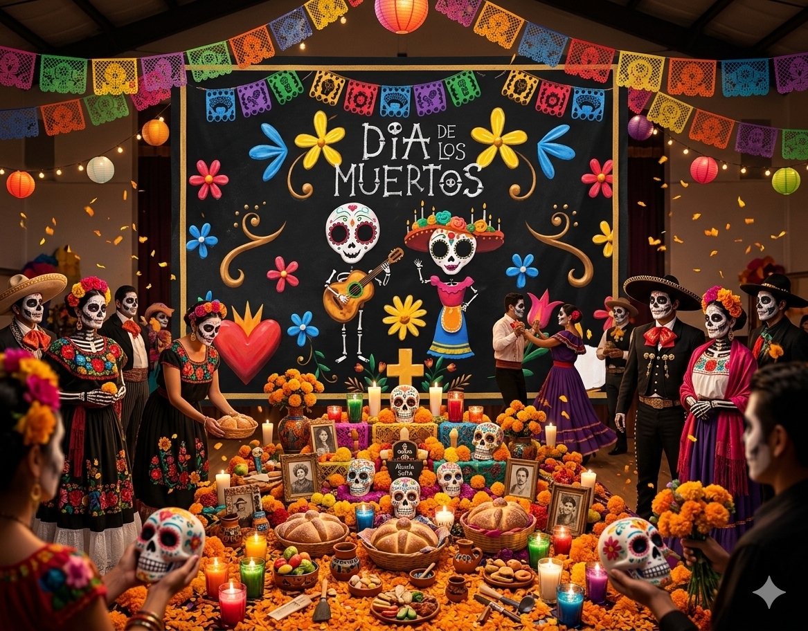 TELON HALLOWEEN DIA DE MUERTOS 200X250CM MOD.3