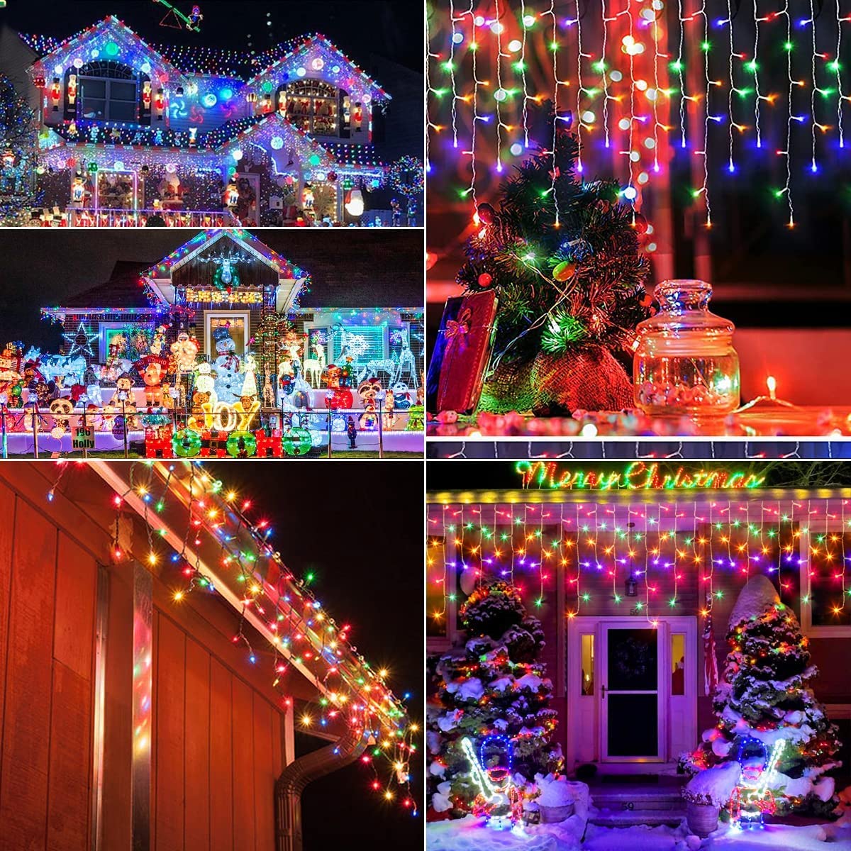 SERIE DE 200 LUCES CASCADA NAVIDEÑAS EXT.TRANSP. COLORES
